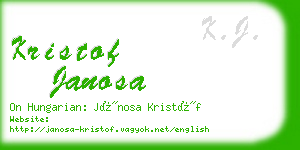 kristof janosa business card